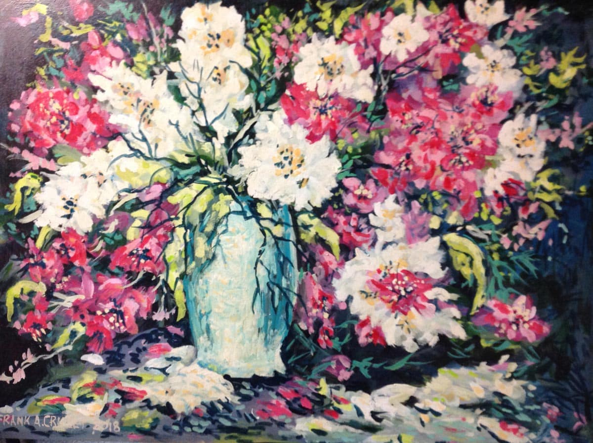 Frank Cruzet - Flowers in my vase;; 22x24; acrylic on board